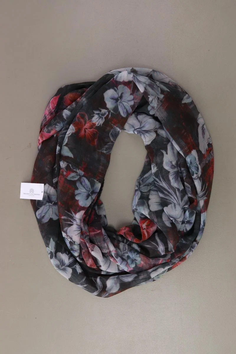 Tuch mit Blumenmuster grau