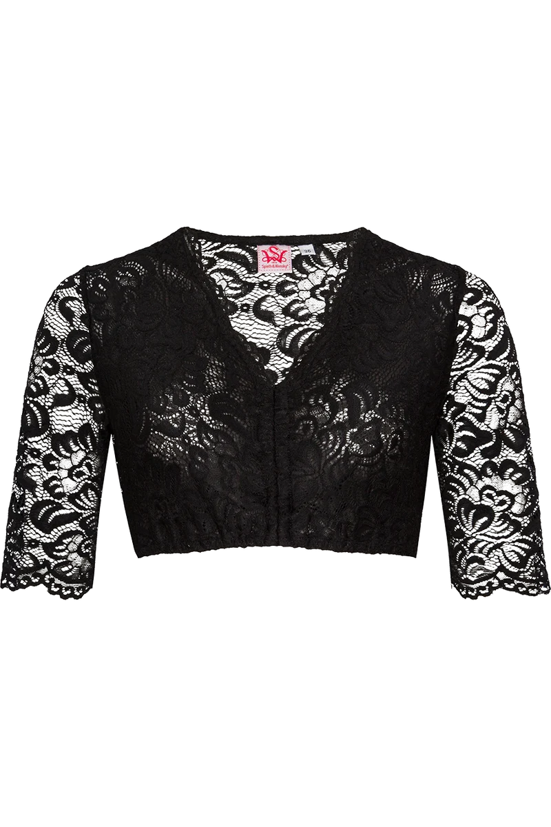 Dirndlbluse aus Spitze - schwarz