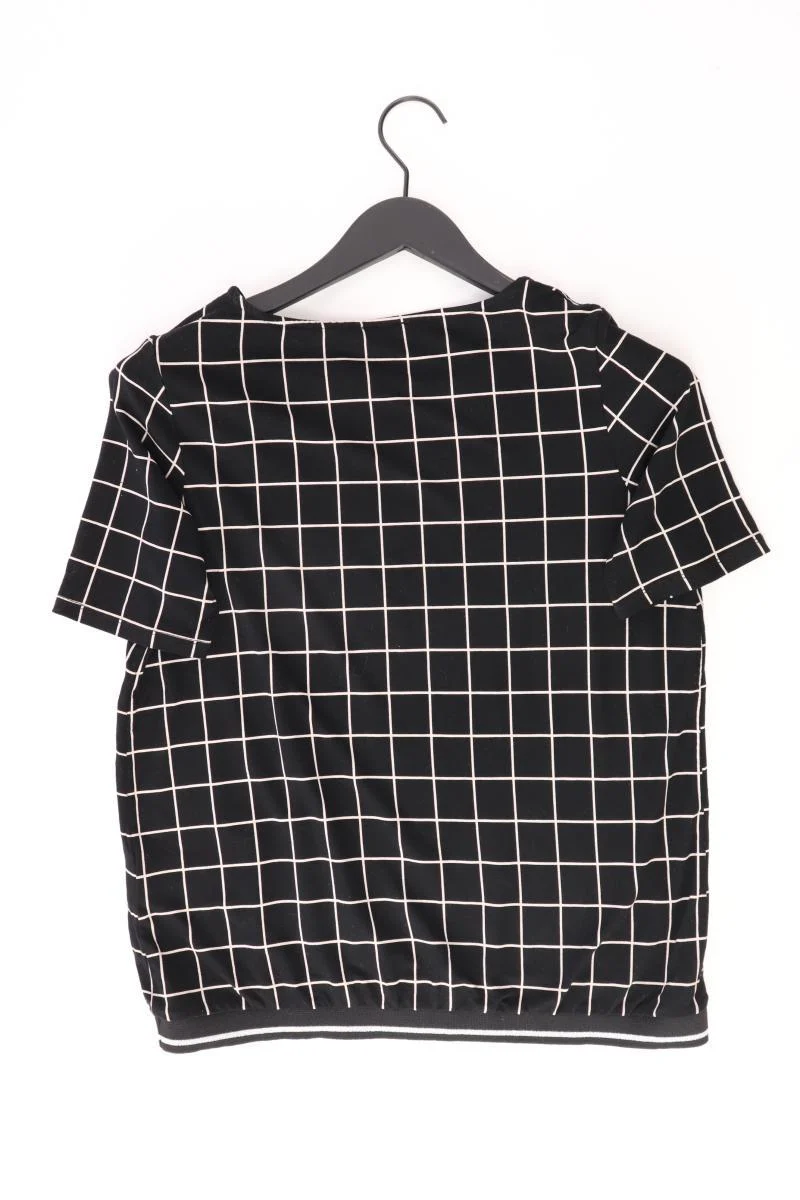 Street One T-Shirt Gr. 38 kariert Kurzarm schwarz aus Viskose