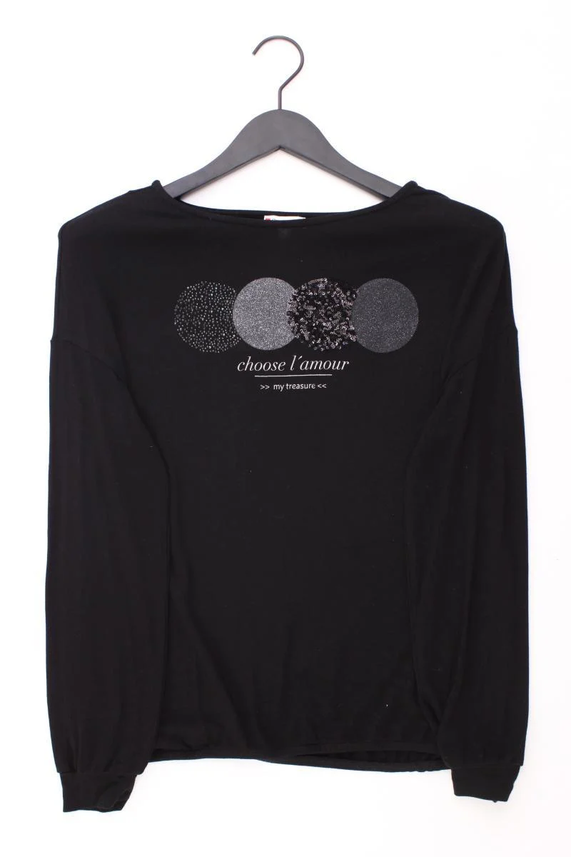 Street One Longsleeve-Shirt Gr. 36 Langarm mit Pailletten schwarz