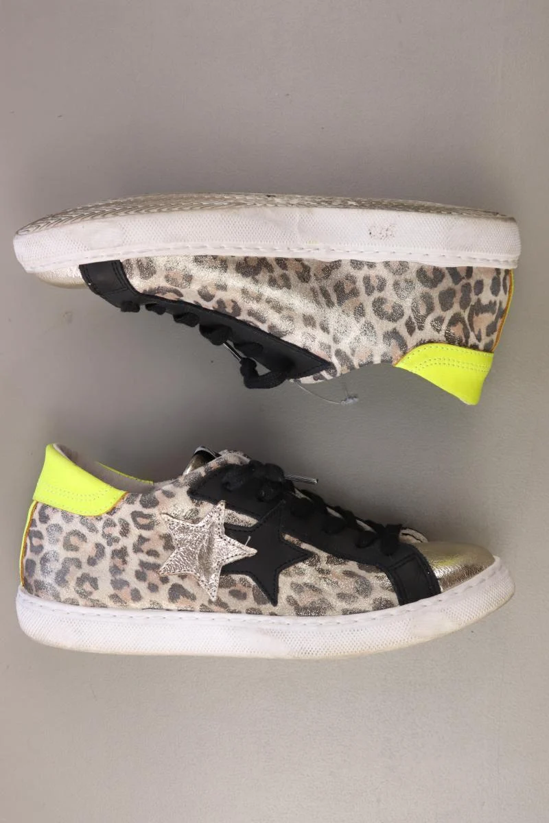 Echtledersneaker Gr. 37 mit Tierdruck mehrfarbig