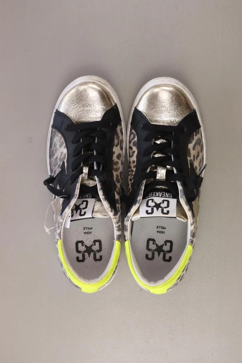 Echtledersneaker Gr. 37 mit Tierdruck mehrfarbig