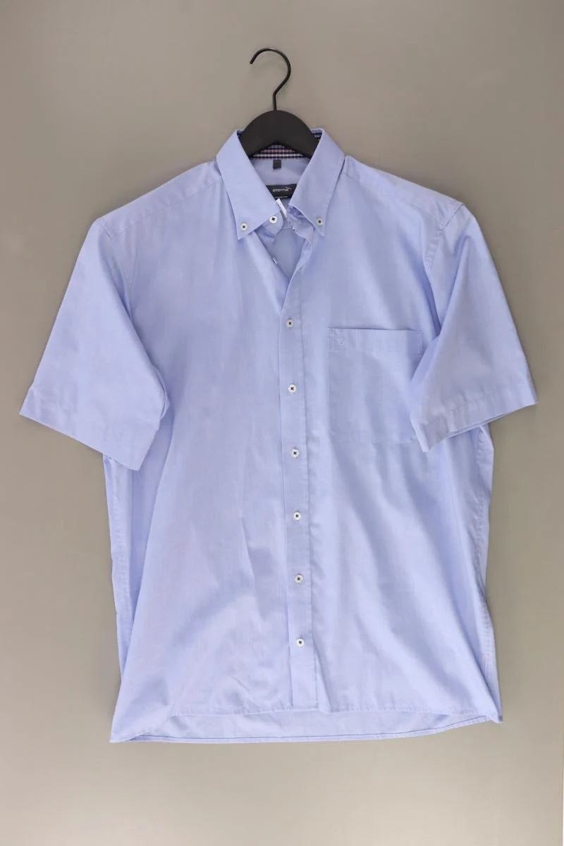 Eterna Kurzarmhemd für Herren Gr. Hemdgröße 40 blau aus Baumwolle