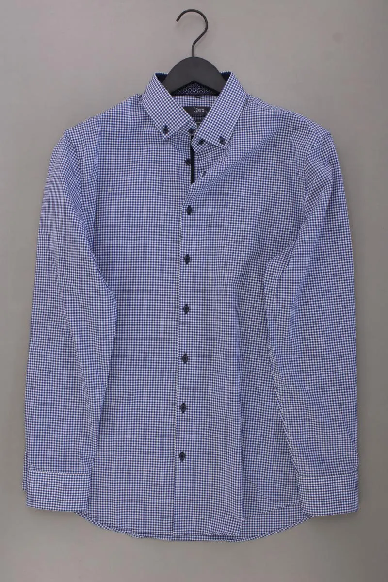 Jake*s Karohemd für Herren Gr. Hemdgröße 41/42 kariert Langarm blau