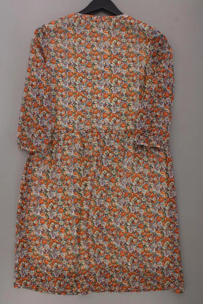 Sure Chiffonkleid Gr. 36 mit Blumenmuster neuwertig 3/4 Ärmel orange