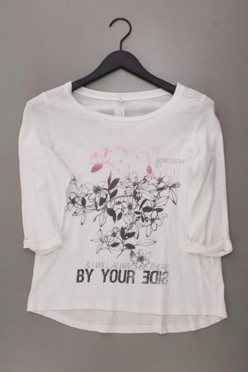 QS by s.Oliver Printshirt Gr. M 3/4 Ärmel weiß