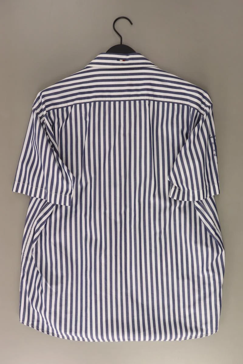 Pierre Cardin Kurzarmhemd für Herren Gr. XL gestreift blau aus Baumwolle