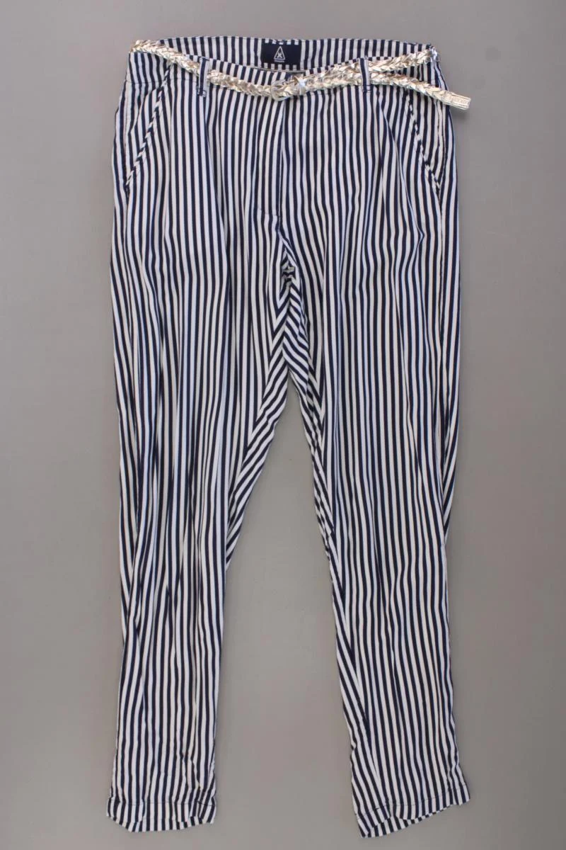 Gaastra Stoffhose Gr. S gestreift mit Gürtel blau aus Viskose