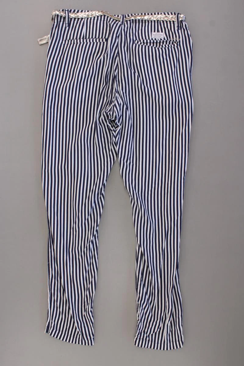 Gaastra Stoffhose Gr. S gestreift mit Gürtel blau aus Viskose