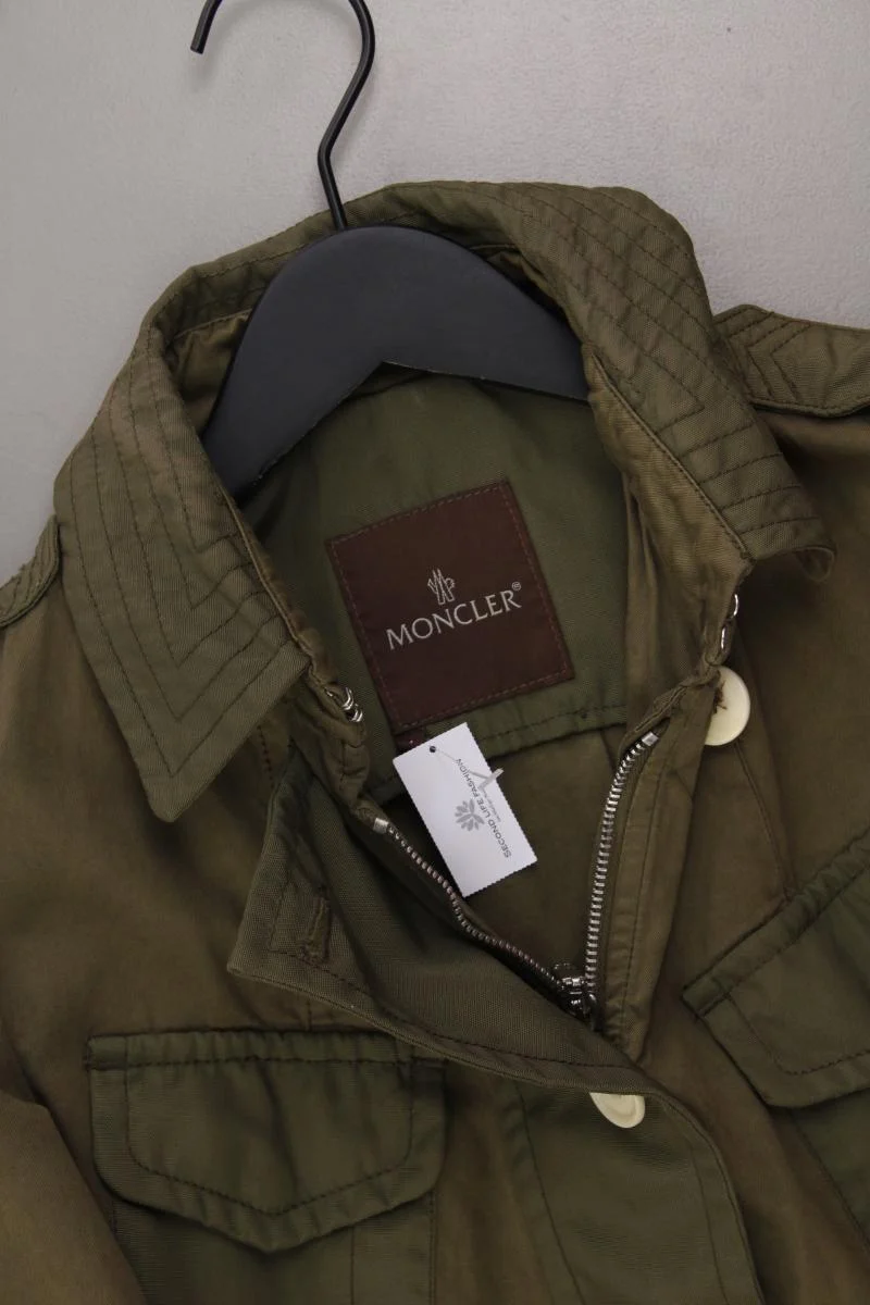 Moncler Übergangsjacke Gr. 34 olivgrün aus Baumwolle