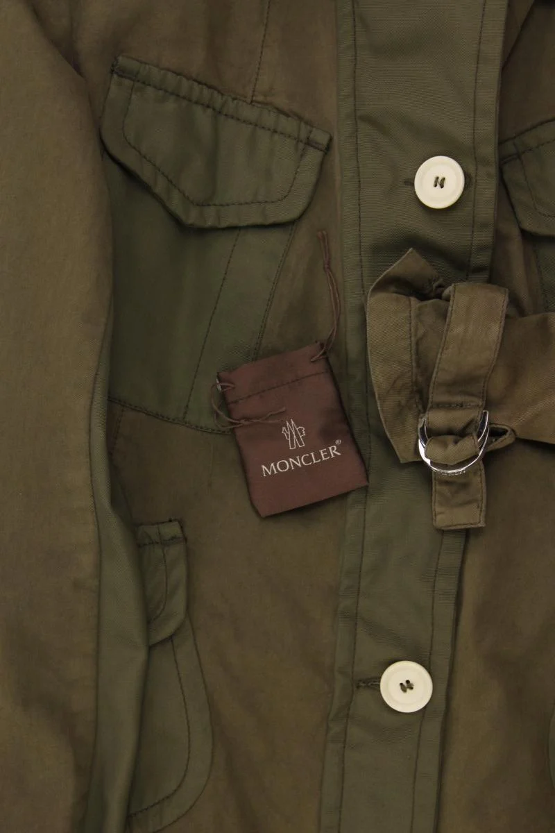 Moncler Übergangsjacke Gr. 34 olivgrün aus Baumwolle
