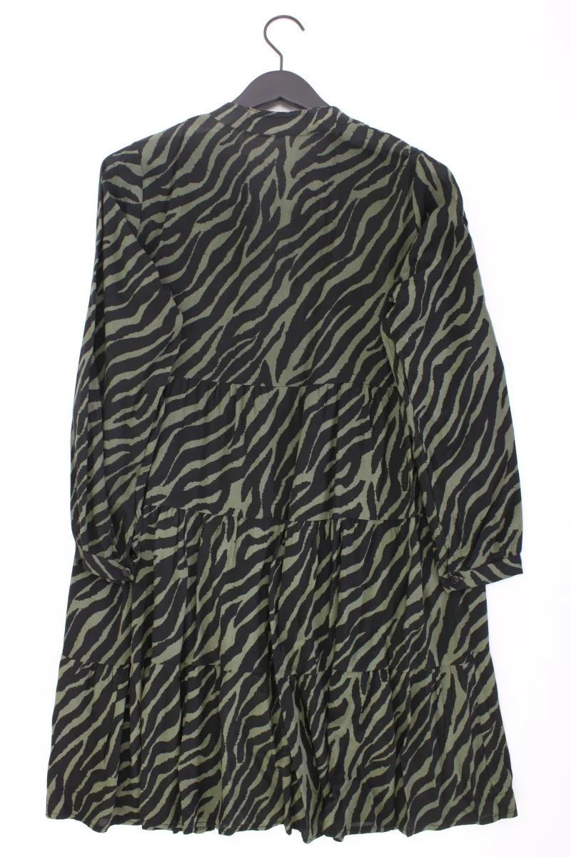 Made in Italy Kleid Gr. OneSize mit Tierdruck Langarm olivgrün aus Viskose
