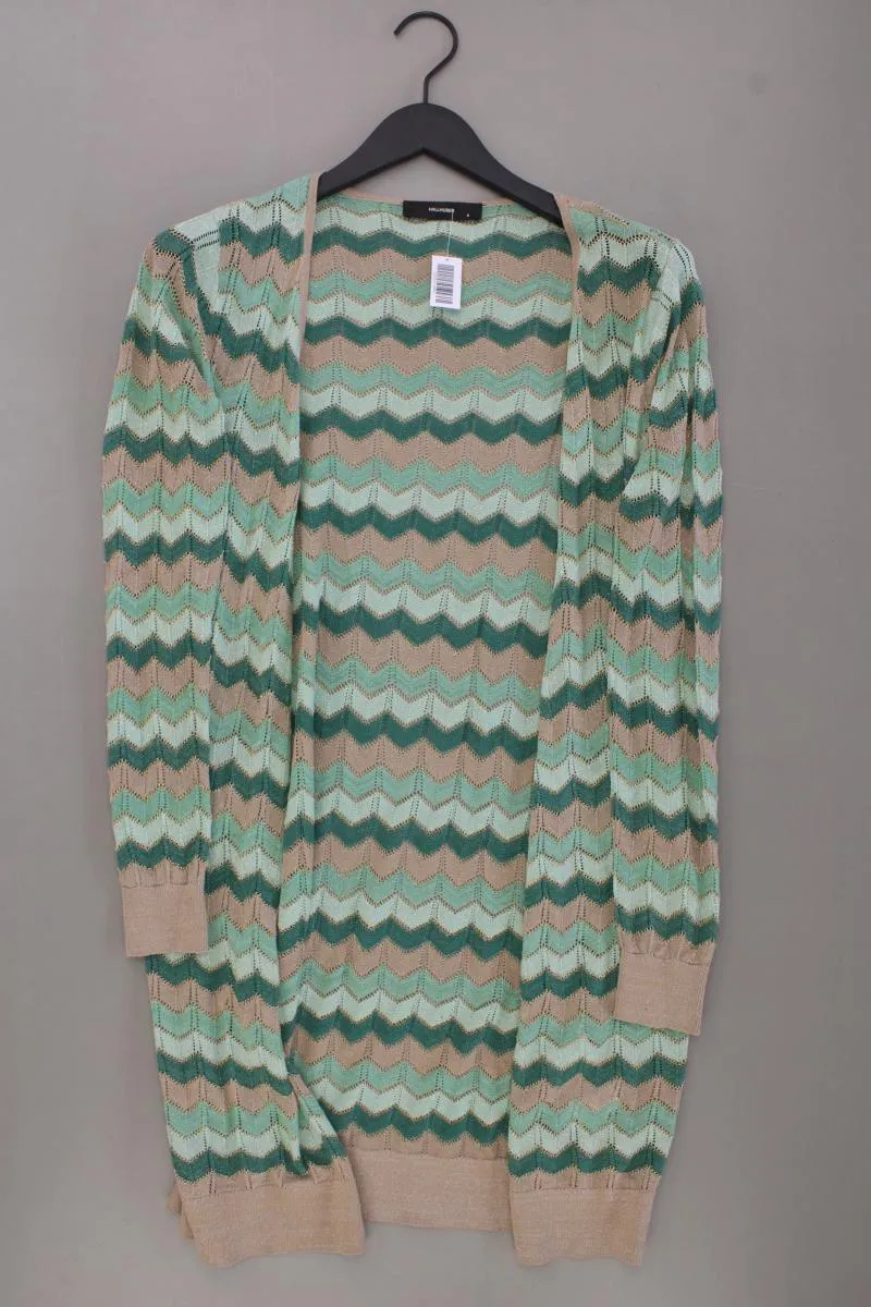 Hallhuber Strickjacke Gr. S gestreift Langarm mit Glitzer grün aus Viskose