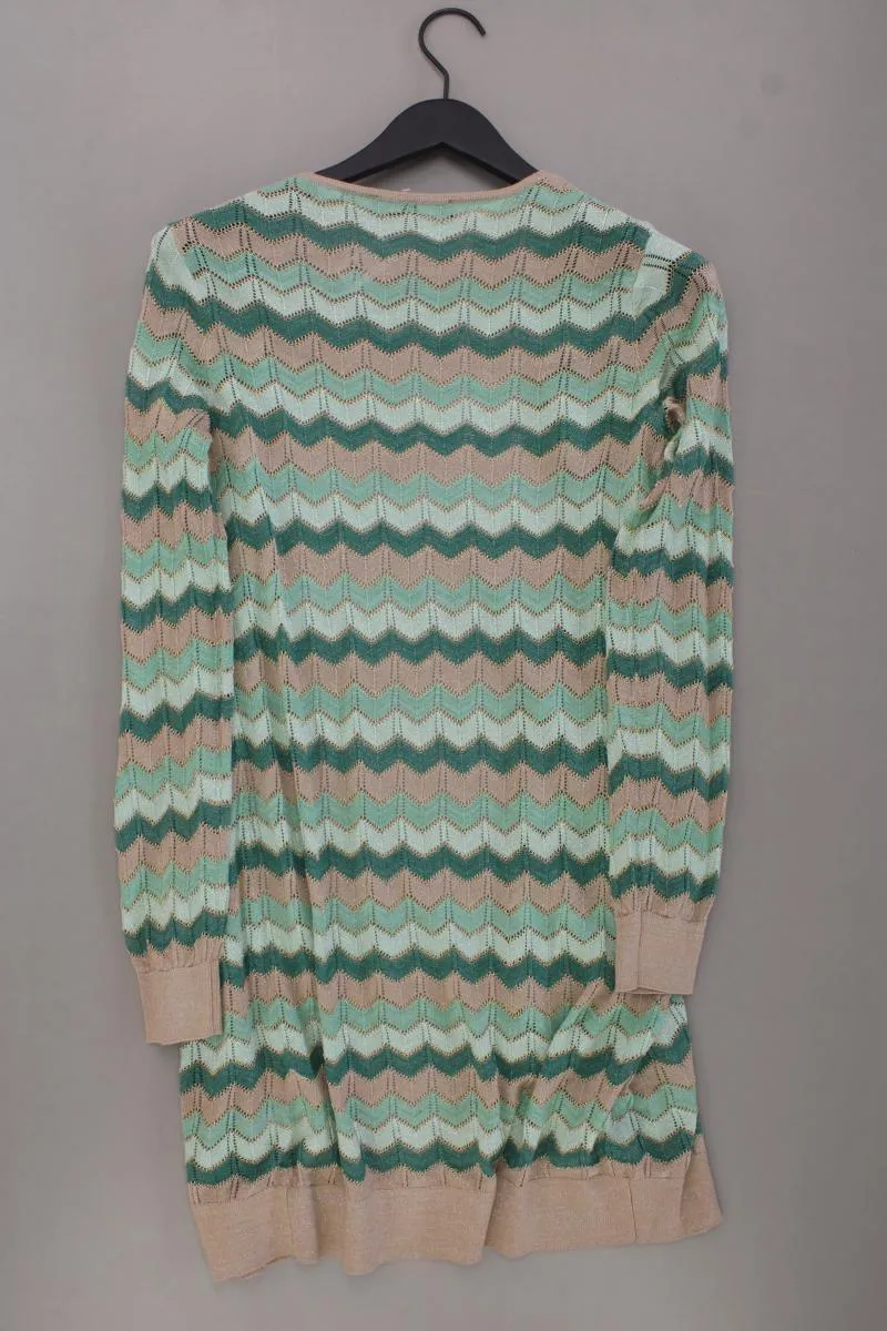 Hallhuber Strickjacke Gr. S gestreift Langarm mit Glitzer grün aus Viskose
