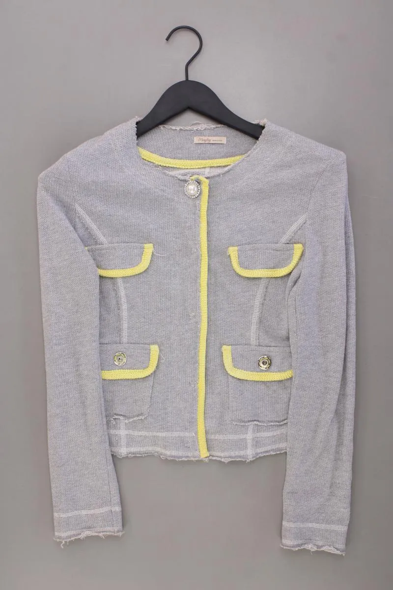 Maryley Strickjacke Gr. IT 38 (XS) Langarm grau aus Baumwolle