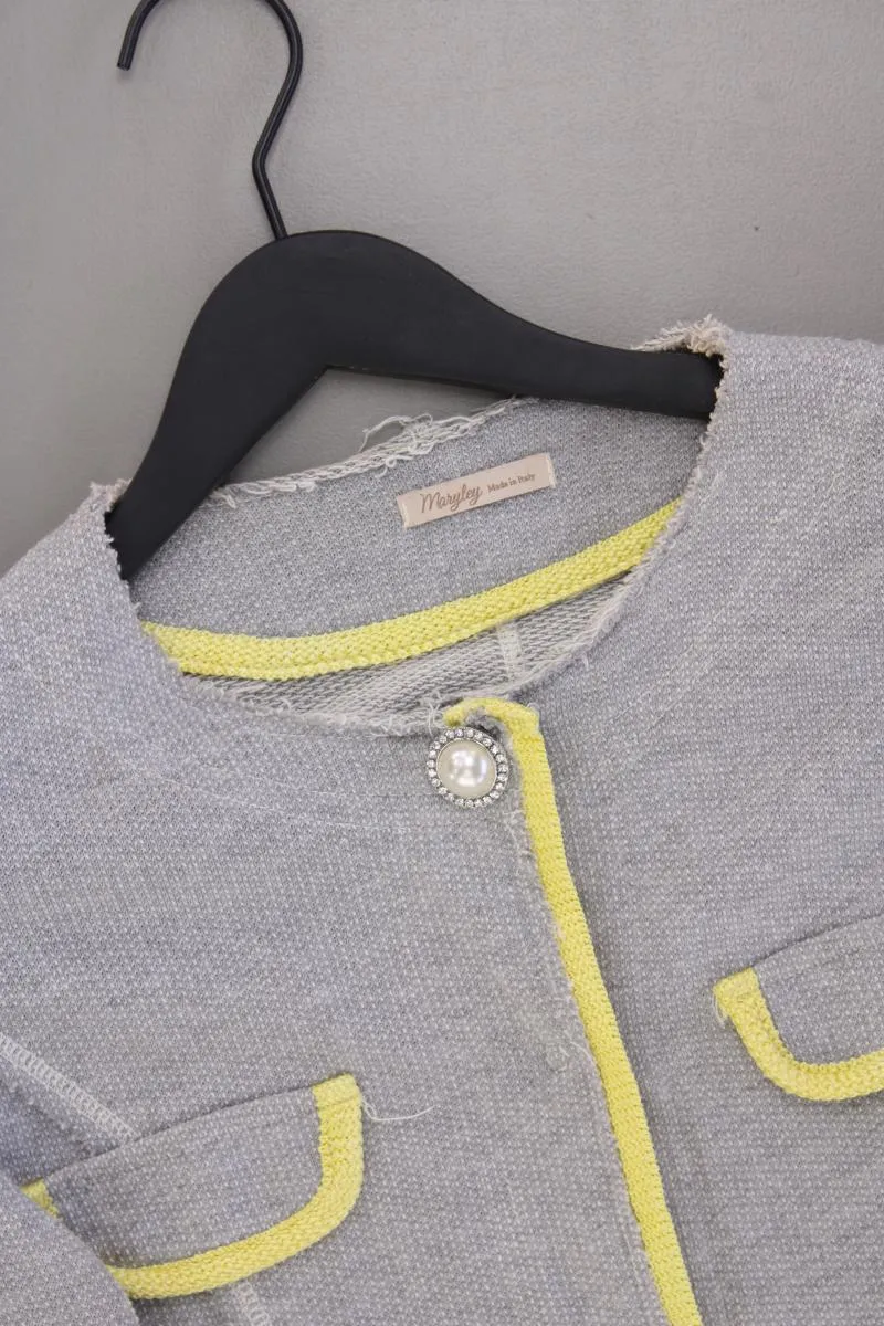 Maryley Strickjacke Gr. IT 38 (XS) Langarm grau aus Baumwolle