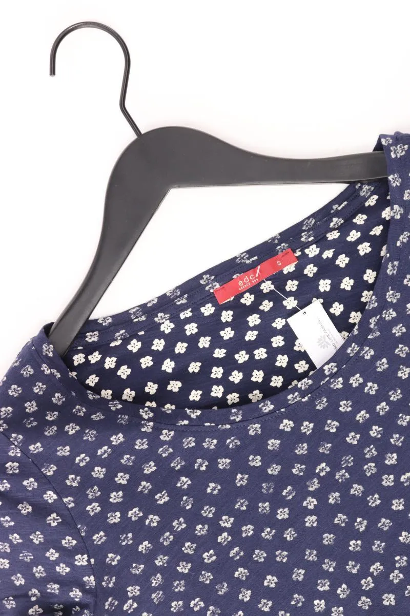 edc by Esprit Printshirt Gr. S Kurzarm blau aus Baumwolle