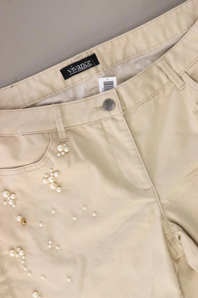 Vivance Hose mit Perlen Gr. Kurzgröße 22 creme aus Baumwolle
