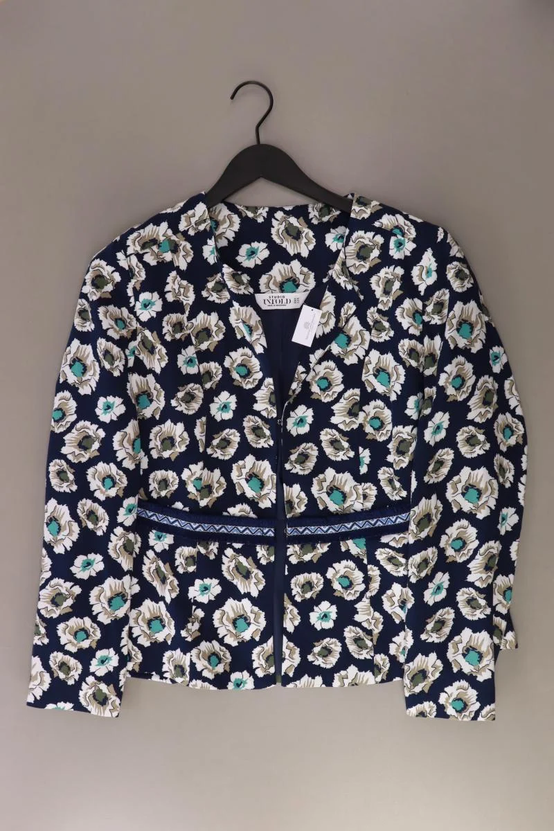 Studio Untold Regular Blazer Gr. 42 mit Blumenmuster neuwertig blau aus Viskose