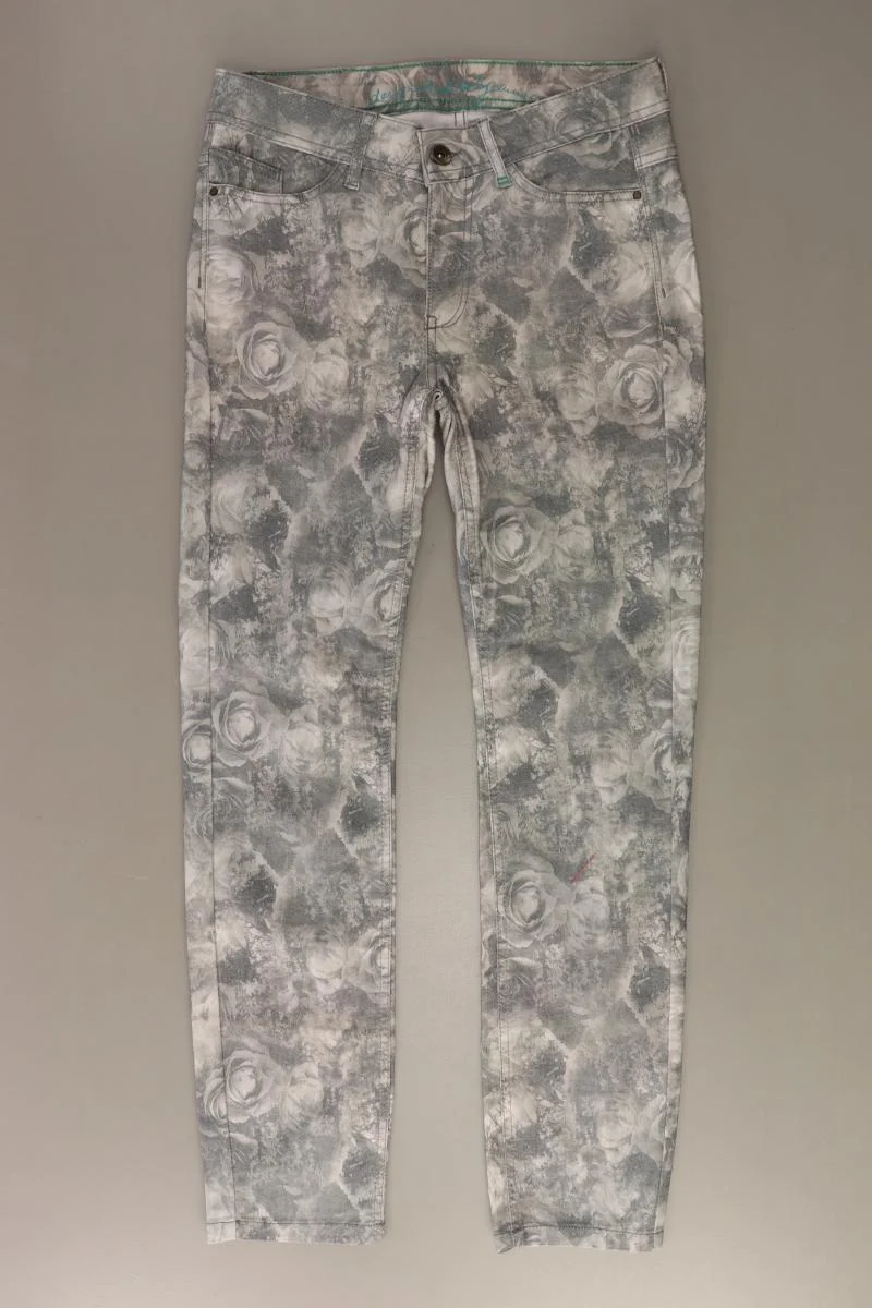 comma, Hose Gr. 36 mit Blumenmuster grau aus Baumwolle