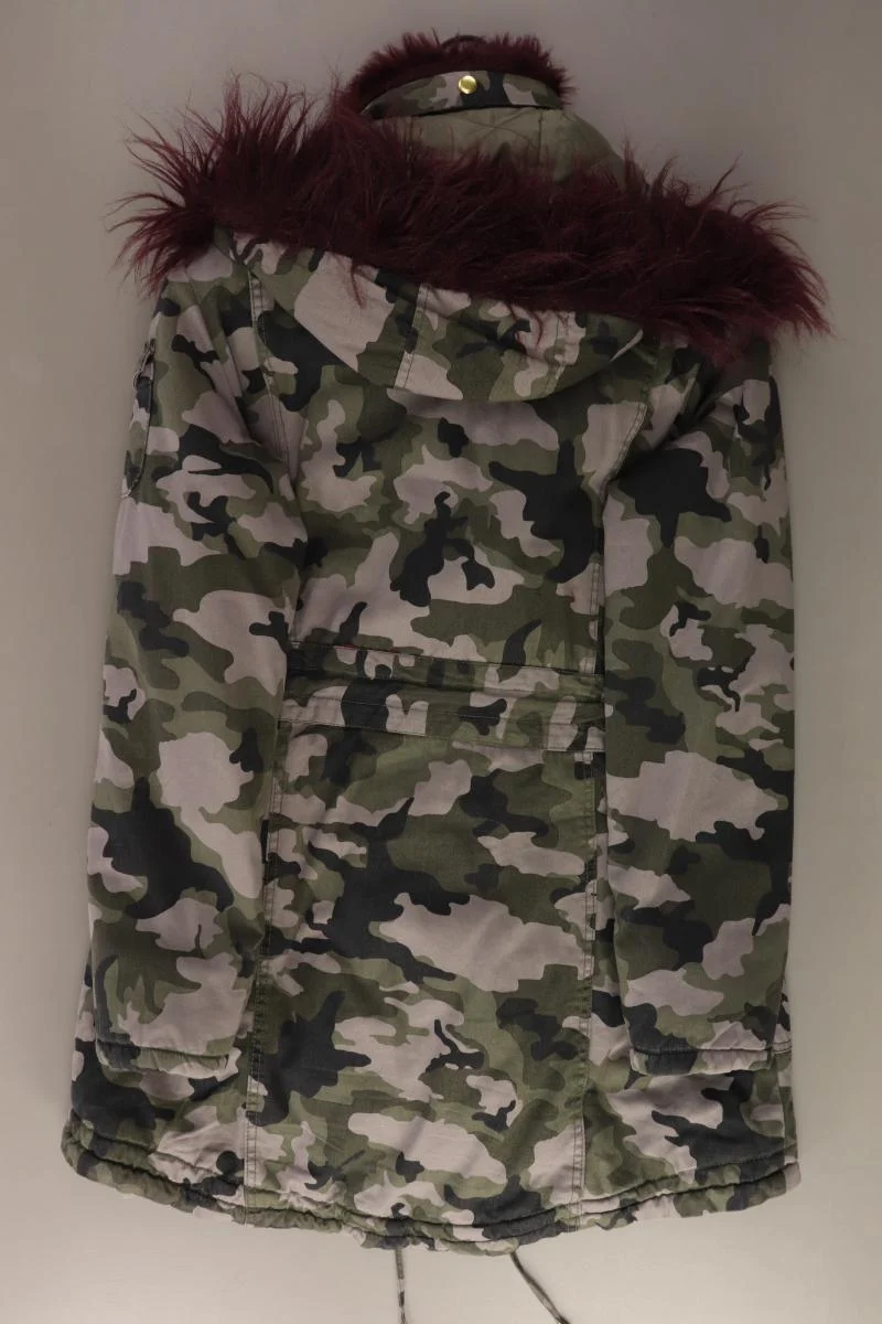Laura Scott Kapuzenmantel Gr. 38 camouflage olivgrün aus Baumwolle