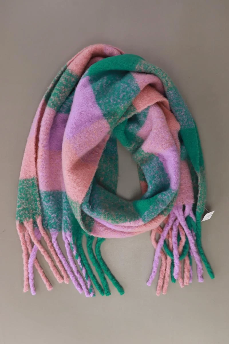 Schal kariert rosa