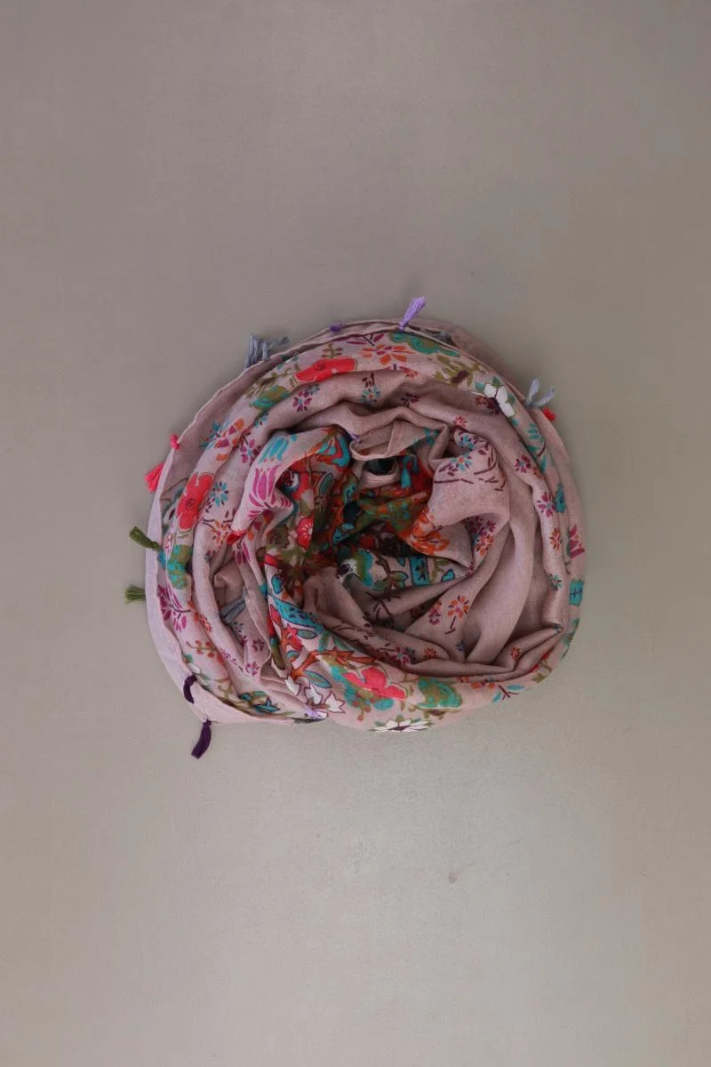 Tuch mit Blumenmuster rosa aus Polyester