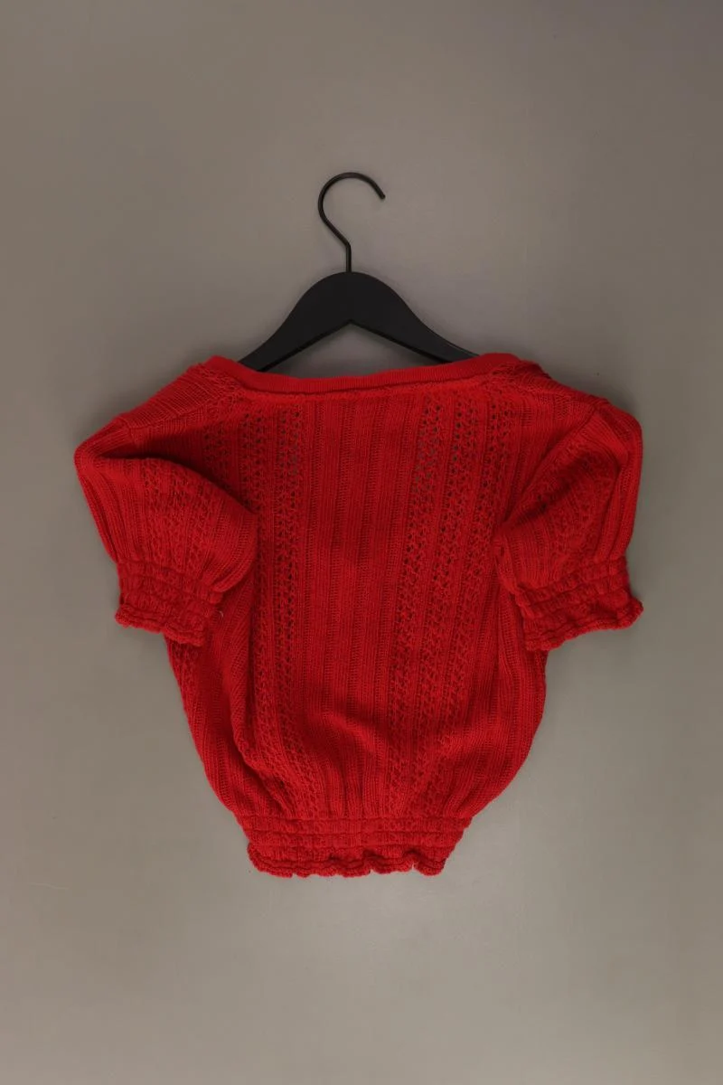 Zara Shirt mit V-Ausschnitt Gr. S rot aus Baumwolle