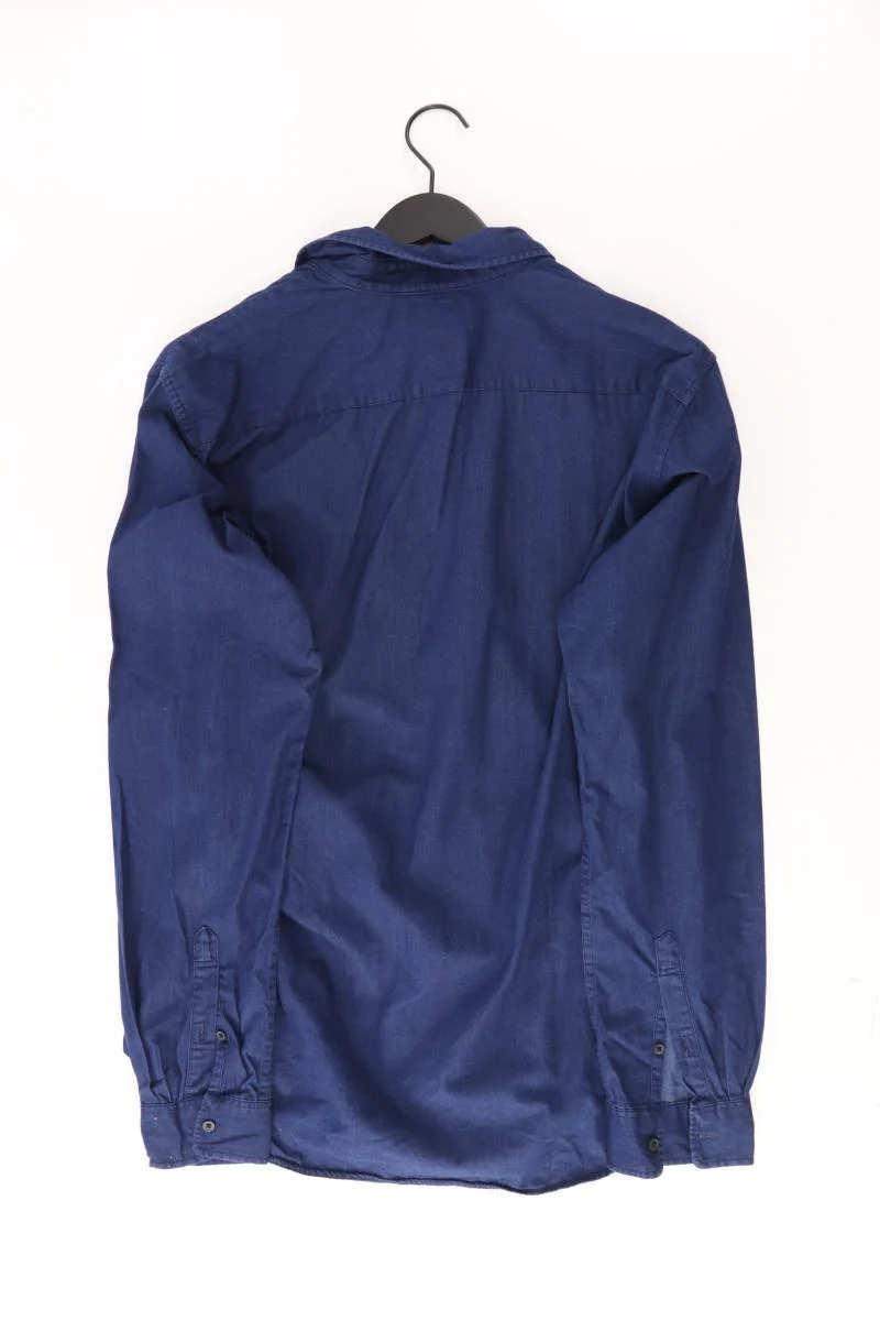 Uniqlo Langarmhemd für Herren Gr. L blau aus Baumwolle