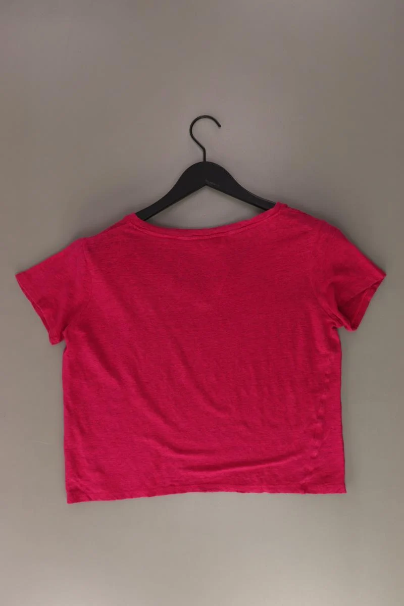 Mango Shirt mit V-Ausschnitt Gr. S Kurzarm pink