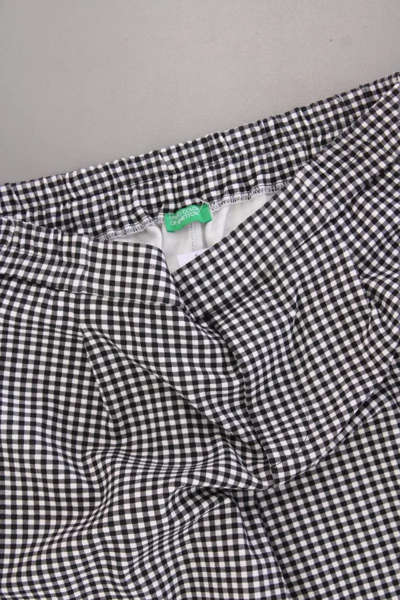 United Colors of Benetton Stoffhose Gr. 40 kariert schwarz