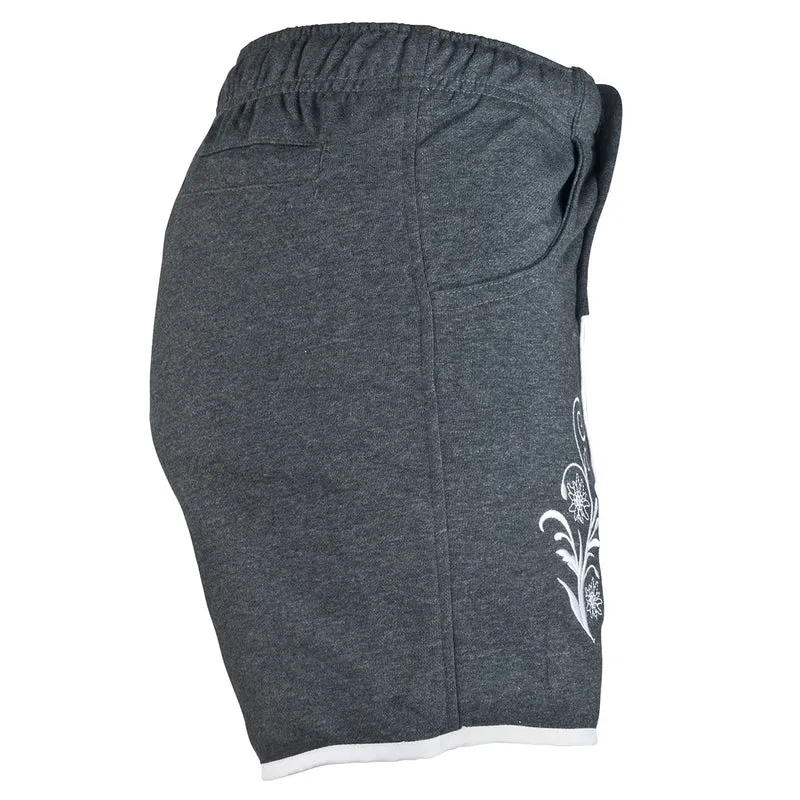 Damen Lederhosen Jogginghose Kurz Dunkelgrau