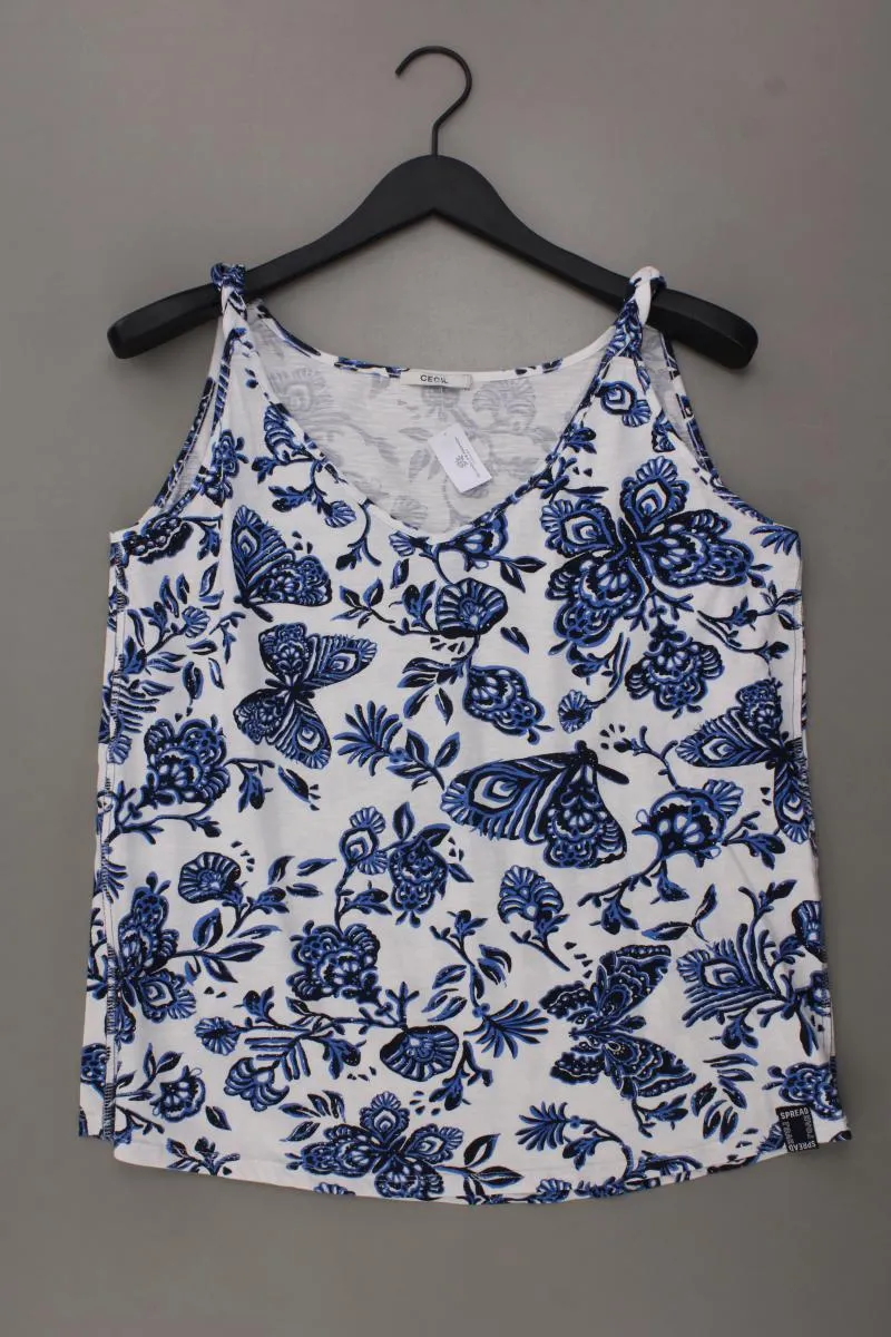 Street One Trägertop Gr. XL mit Blumenmuster blau