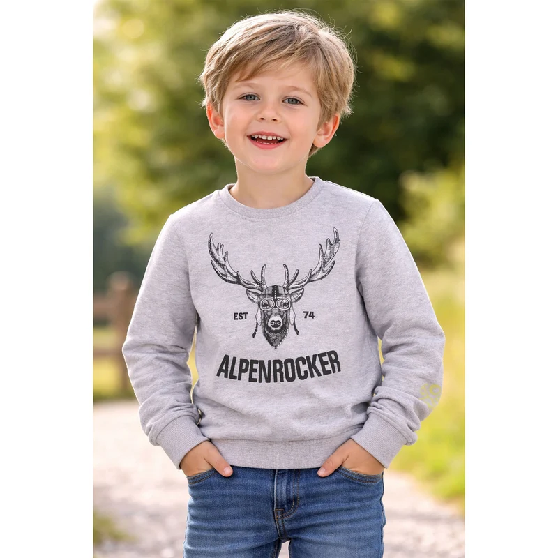 BONDI Jungen Sweatshirt "Alpenrocker" 29906 | Grey Melange