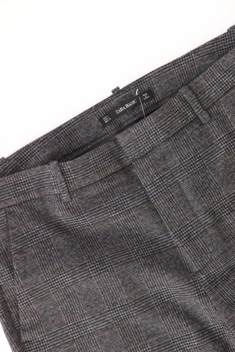 Zara Stoffhose Gr. L hahnentritt grau aus Baumwolle