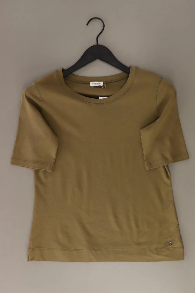 Gerry Weber T-Shirt Gr. 36 Kurzarm olivgrün aus Baumwolle