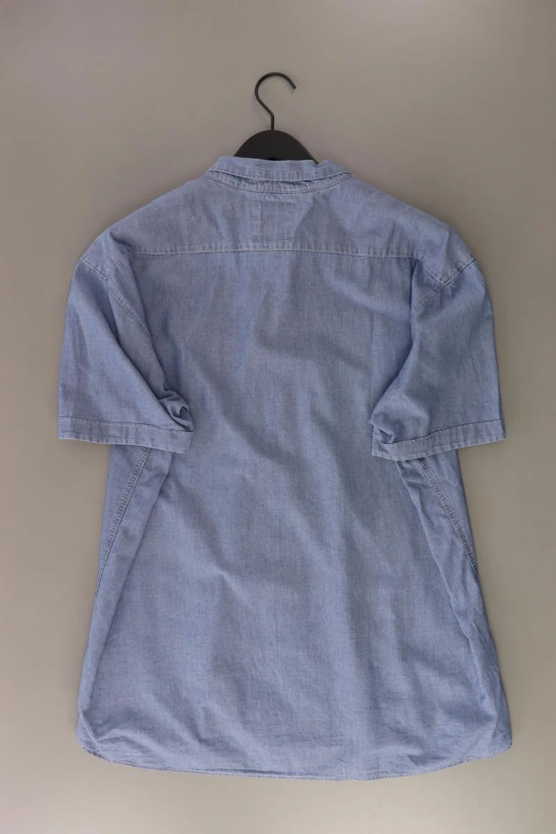 H&M Kurzarmhemd für Herren Gr. XL blau aus Baumwolle