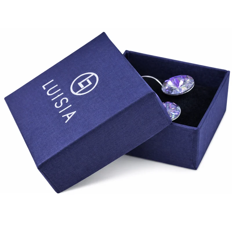 LUISIA® Ohrringe Rivoli mit Kristallen von Swarovski® - 12 mm | Black Diamond