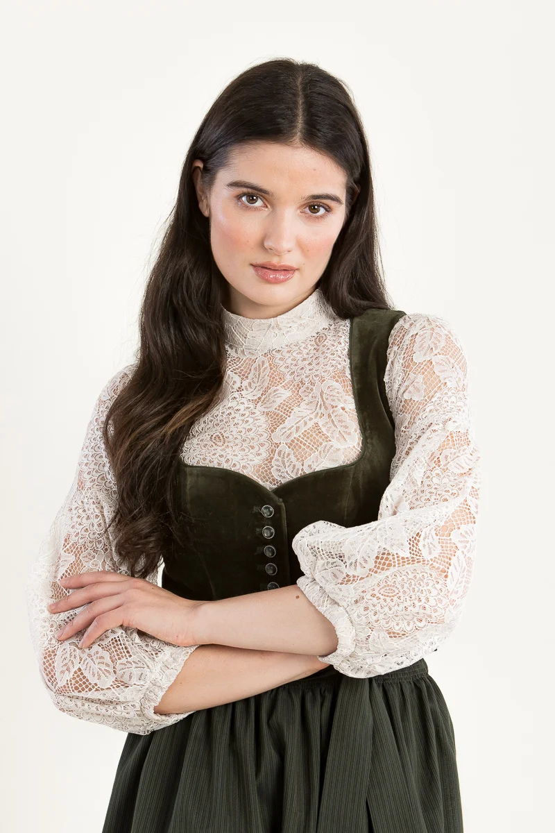 Wenger Samtdirndl Lore oliv