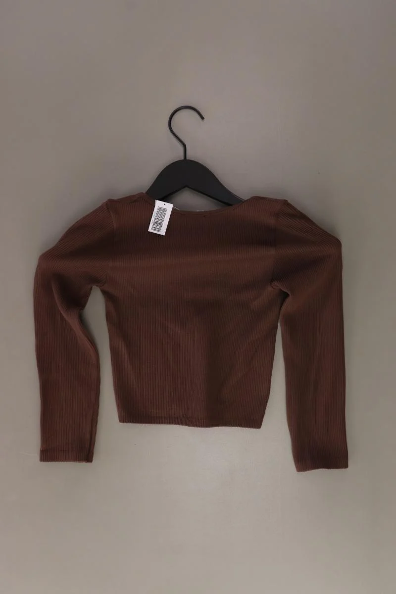 Zara Cropped Shirt Gr. XS/s 3/4 Ärmel braun aus Polyester