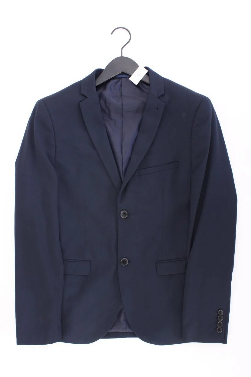 WE Fashion Sakko für Herren Gr. 48 mit Gürtel blau aus Polyester