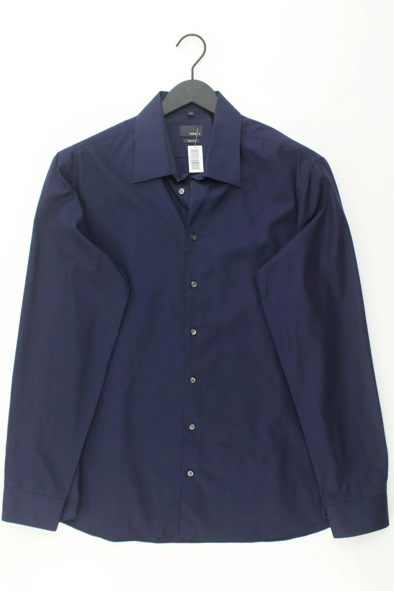 Jake*s Langarmhemd für Herren Gr. Hemdgröße 44 blau aus Baumwolle