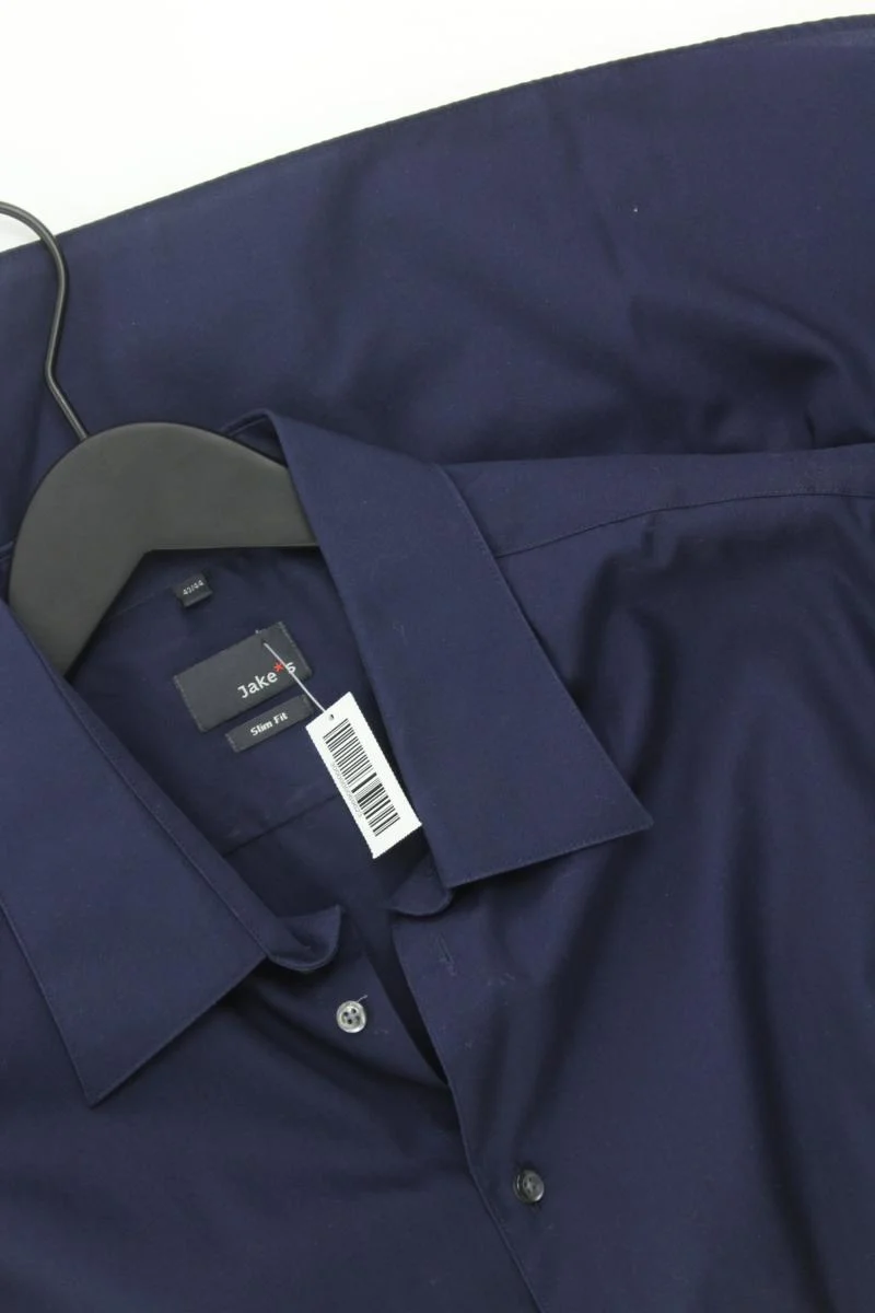 Jake*s Langarmhemd für Herren Gr. Hemdgröße 44 blau aus Baumwolle