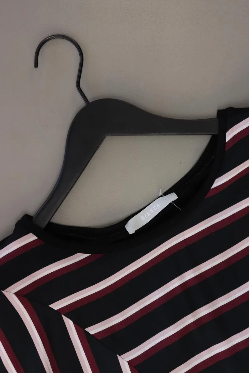 Bianca Ringelshirt Gr. 38 gestreift Kurzarm schwarz aus Viskose