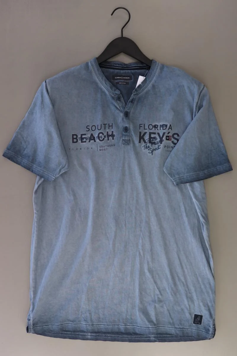 Casa Moda T-Shirt für Herren Gr. XL Kurzarm blau aus Baumwolle