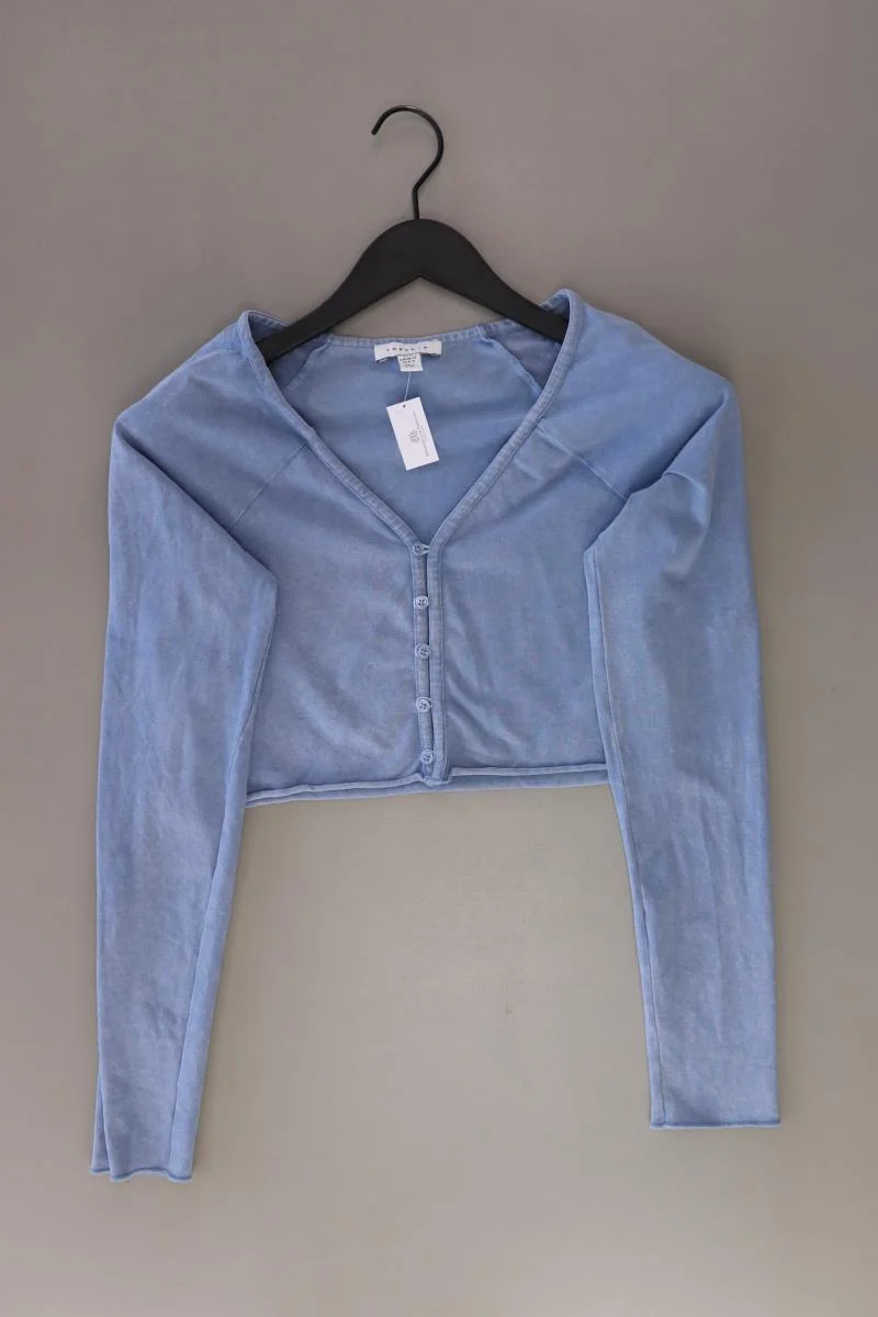 Topshop Strickjacke Gr. M Langarm blau aus Baumwolle