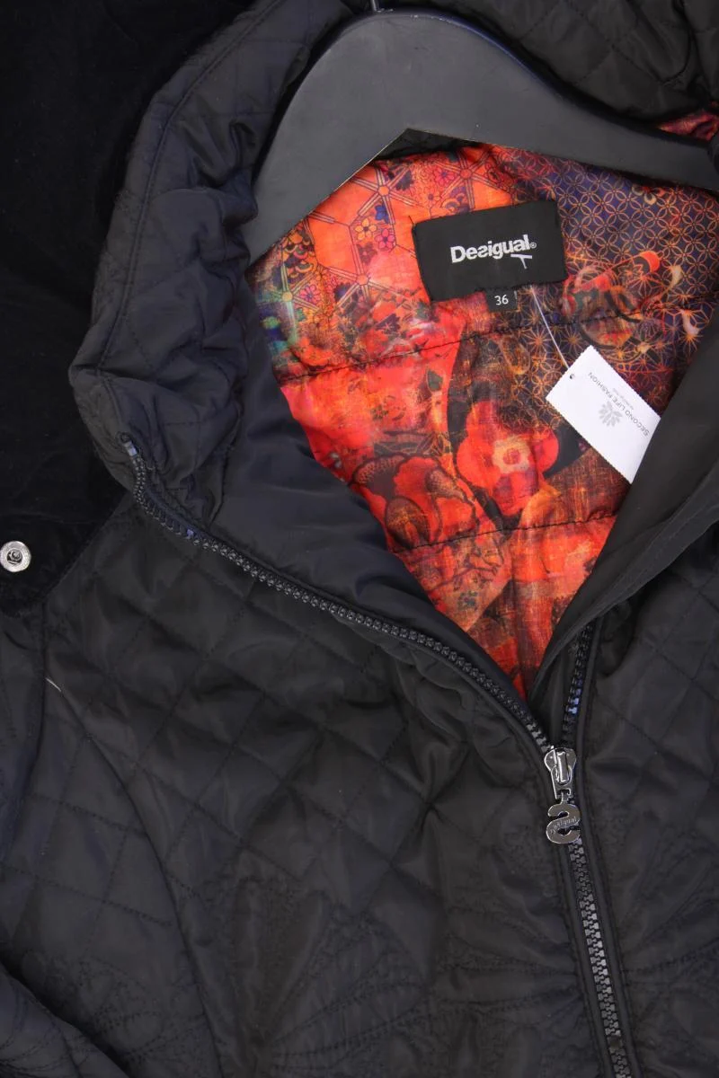 Desigual Kapuzenmantel Gr. 36 schwarz aus Polyester