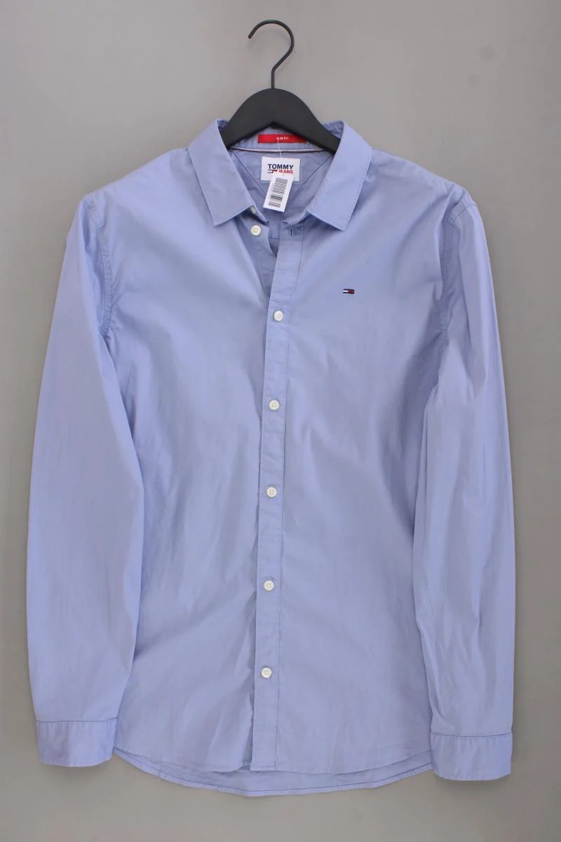 Tommy Jeans Langarmhemd für Herren Gr. XL blau aus Baumwolle