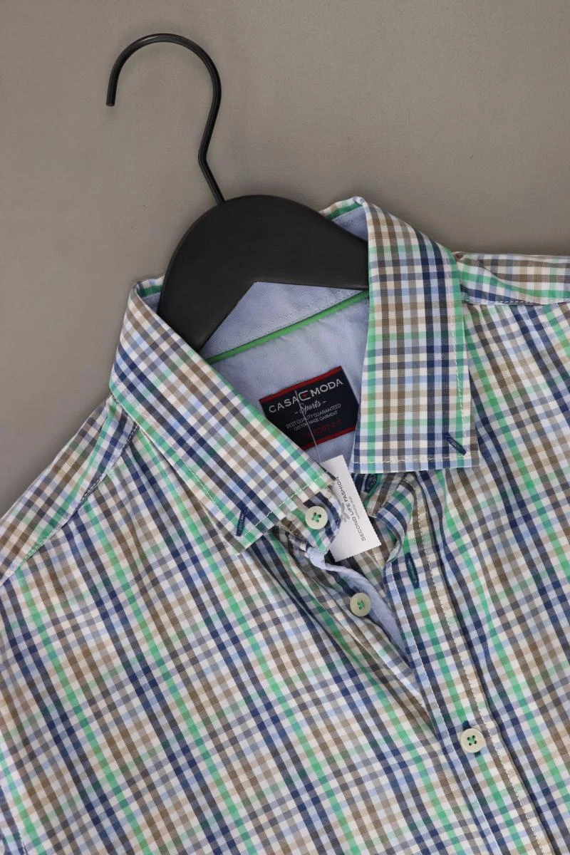 Casa Moda Karohemd für Herren Gr. XL kariert Kurzarm grün aus Baumwolle