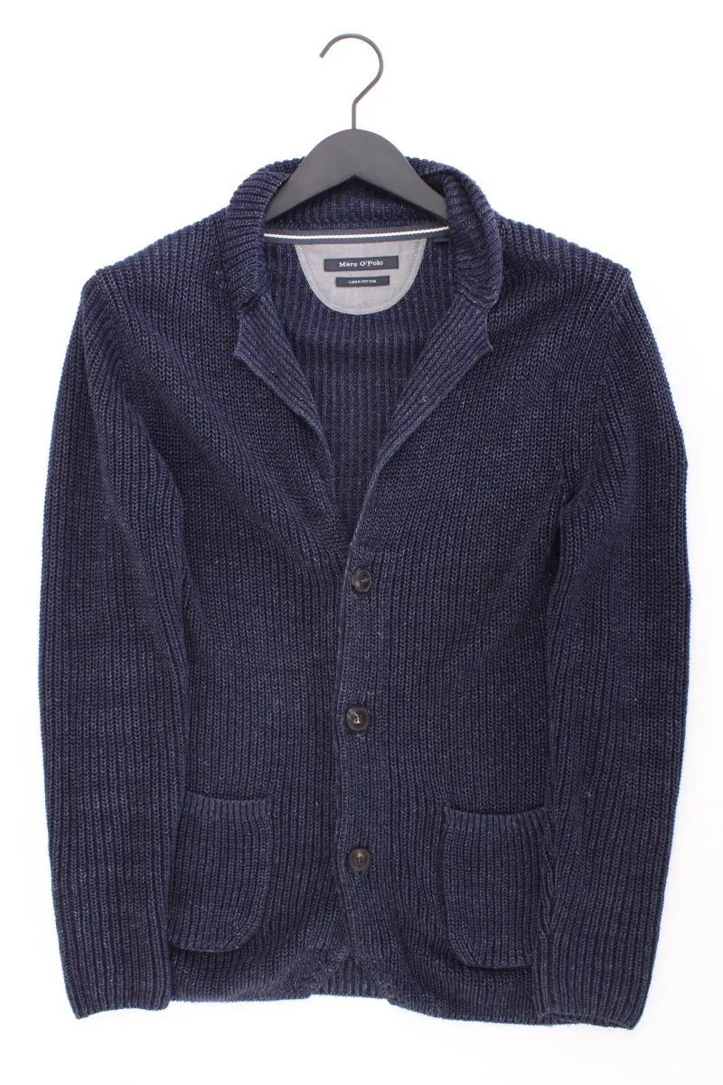 Marc O'Polo Strickjacke für Herren Gr. S neuwertig Langarm blau aus Leinen